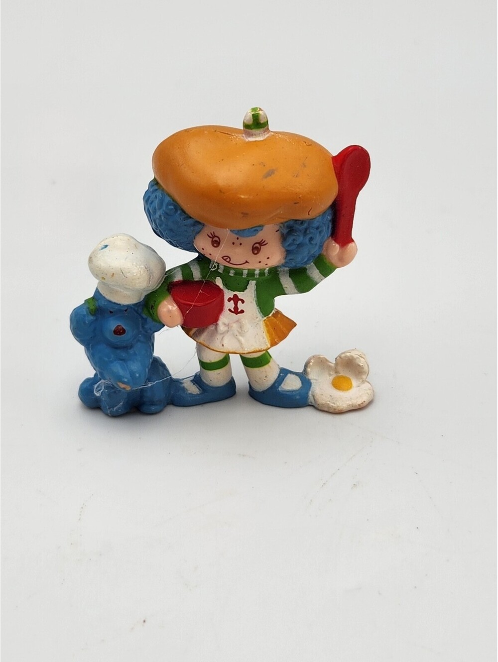 Strawberry Shortcake Crepe Suzette w/Eclair & Spoon Dog Mini PVC Vintage 83 -C10